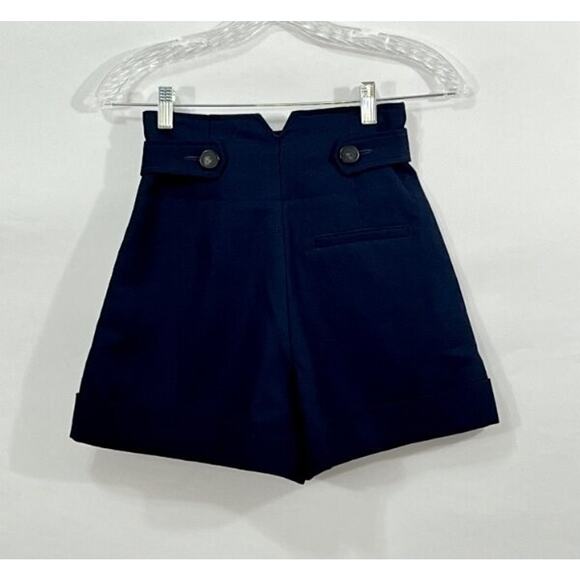 SEZANE Sz 34 2 Aristote Short Marine Navy Blue NWT Wool Blend Dressy - Picture 5 of 8